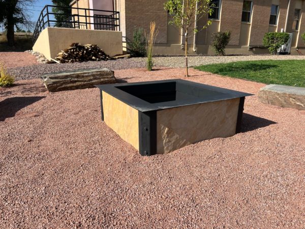 Stone Firepit: 36" square with custom stones